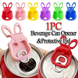 Ouvre-boîte coloré pour boissons avec couvercle de protection, ouvre-boîte en plastique réutilisable, outil de cuisine facile à utiliser - Product Image 5