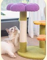 Arbre à chat moderne en forme de fleur, tour à gratter en sisal, structure d'escalade en peluche pour chat, mobilier d'intérieur pour animaux de compagnie