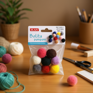 Iln Multicolored <b>Wool</b> Pompom 2.5 Cm <b>Craft</b> Decorations - Product Image 3