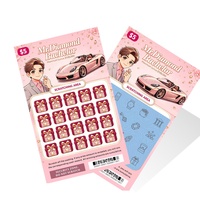 Cartes de loterie à gratter personnalisées de style romantique avec données variables Mr. Billets de loterie roses sur le thème de la fête prénuptiale pour événements de mariage