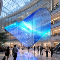 Écran d'affichage transparent LED, grille d'écran en plastique, pas de pixel de 6 mm, application intérieure, indice de protection IP45, fonction SDK pour le texte