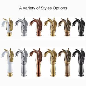 बेसिन नल के नए उच्च स्वैन नल मेहराब डिजाइन लक्जरी वॉश मिक्सर पीतल के गर्म और ठंडे टैप्स सोने के प्लेटेड सिंगल होल टैप - Product Image 2