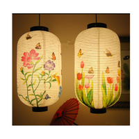 Lanternes suspendues en papier Sakura japonais à cylindre pour restaurant japonais