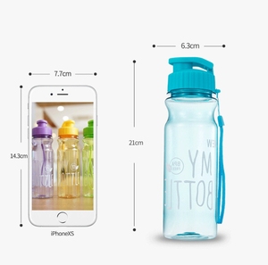 500ml BPA free bán buôn nhựa của tôi chai nước chai tùy chỉnh với dây thừng xử lý - Product Image 6