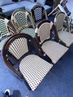 Table et chaises d'extérieur XY en aluminium, style français, pour balcon, chaise en rotin, design moderne et simple pour café et restaurant