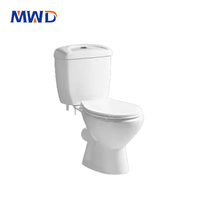 WC moderne minimaliste en céramique de haute qualité MWD, deux pièces, carré, avec double chasse d'eau, fermeture douce, montage au sol, emballage en carton