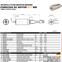 Moteur CC sans noyau 24V 17mm personnalisable 20000 tr/min avec fixation sur panneau pour robot intelligent, conforme à la norme ISO 9001:2015