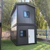 Maison préfabriquée en kit de 20 pieds, maison conteneur préfabriquée détachable avec toit en pente pour cour