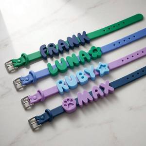 맞춤형 DIY 이름 문자 PVC 방수 내구성 있는 목줄과 가죽끈 - Product Image 5
