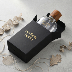 Flacons de parfum ovales ronds en verre avec bouchon en bois naturel et garniture argentée, vente en gros, flacons de parfum vides avec boîte, flacons de parfum de qualité - Product Image 5