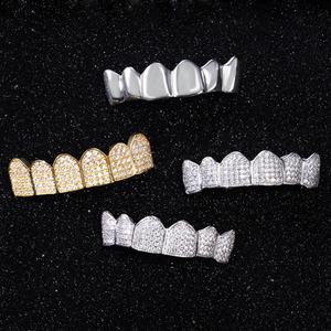 Grillz personnalisé entièrement serti de moissanite, plaqué or, en argent sterling 925, pour rappeur hip-hop, bijoux pour les dents - Product Image 4