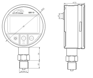 0-1000 Bar ad alta precisione manometro digitale con registratore di dati 100mm in acciaio inox OEM - Product Image 5