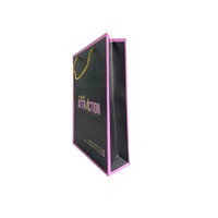 Bolsa de papel negra personalizada de alta calidad de lujo ecológica MUYANG plegable para regalo de boda