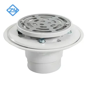 PVC Adjustable Drain With Chrome Round Stainless Steel Strainer