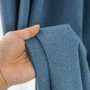 Usine personnalisée de haute qualité 100% occultant tissé Double face pongé coton-comme des rideaux en tissu de lin 280cm de largeur plaine 100% - Product Image 4