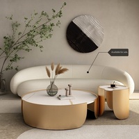Table basse en métal doré multifonctionnelle de style moderne et luxueux, design nordique minimaliste pour petit appartement, salon