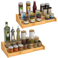 Supports à tiroirs à épices en bambou personnalisés, organisateur extensible pour armoire de cuisine