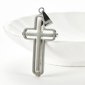 Collier pendentif croix creuse en acier inoxydable pour hommes et femmes, chaîne religieuse unique, pendentifs, accessoires de fabrication de bijoux DIY - Product Image 4