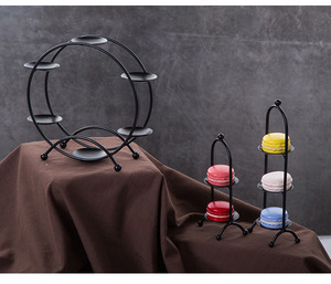 ชั้นวางขนมหวานหลายชั้นเหล็กสไตล์ยุโรป ถาดใส่มาการอง อุปกรณ์ประกอบงานแต่งงาน ของตกแต่งงานปาร์ตี้ ถาดเค้กวงกลม โต๊ะขนมหวาน - Product Image 6