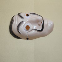 Masque facial en plastique Mr. Mustache Dali pour Halloween, horreur, cosplay, théâtre, film, fête, événements de bal - Écologique