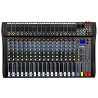 Console de mixage audio 16 canaux amplifiée avec USB/Bluetooth et réverbération, contrôleur portable en métal pour karaoké, DJ, soirées et studio à domicile