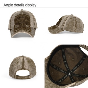 หมวกเบสบอลแนววินเทจหมวกเบสบอลมี6แผงโลโก้ตามสั่งหมวกแฟชั่นพ่อหมวกเบสบอลฮิปฮอประดับพรีเมียม - Product Image 3
