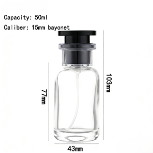 Flacon <span class=keywords><strong>de</strong></span> parfum en <span class=keywords><strong>verre</strong></span> cylindrique rechargeable, vaporisateur <span class=keywords><strong>de</strong></span> luxe, emballage cosmétique vide, 50 ml - Product Image 6