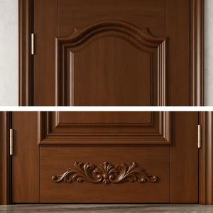 Puertas de Madera Compuesta Lacada <span class=keywords><strong>Caoba</strong></span> con Tallado Europeo para Dormitorio, Hotel, Apartamento, Villa, Impermeable - Product Image 6