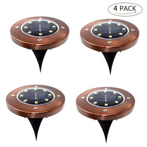 <b>Solar</b> Garden Light 8LED Copper Color Stainless Steel Waterproof Outdoor Patio Lawn <b>Lighting</b> - Product Image 5
