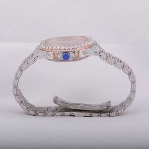 Montre Hip Hop de luxe en diamant cultivé en laboratoire VVS Moissanite automatique pour hommes boîtier en acier montre élégante et élégante - Product Image 6