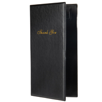 Panneau de menu en PVC noir personnalisé, dossier de contrôle des invités, porte-bloc-notes étanche, porte-billets de restaurant pour hôtel