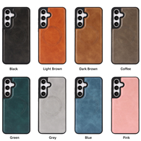 Coque de téléphone magnétique sans fil en cuir PU pour Samsung A15 A16 A17 A26