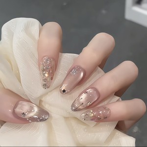 Esmalte <span class=keywords><strong>de</strong></span> <span class=keywords><strong>Uñas</strong></span> Acrílico Semitransparente con Diseño <span class=keywords><strong>de</strong></span> Rosas y <span class=keywords><strong>Tulipanes</strong></span>, Estilo Barroco, con Estrellas, Luna y Varita <span class=keywords><strong>de</strong></span> Hada, Brillante y Ultrafino - Product Image 1