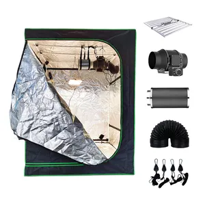 Fourniture directe d'usine 5x5 kit complet de tente de culture tente hydroponique étanche kit de culture facile à assembler avec ventilateur de conduit Led 400-600W