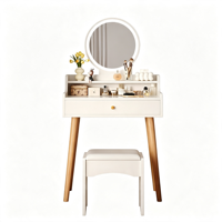 Ensemble de coiffeuse moderne et minimaliste élégant, table de maquillage multifonctionnelle pour appartements locatifs et petits espaces