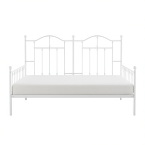 Base de Cama Doble Moderna de Acero Blanco, Tamaño Completo, Estable, de Metal para Dormitorio - Product Image 1
