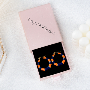 Pendientes de Aro Acrílicos TAYOINFASO 304 316, Color Naranja y Azul, Chapados en Oro, Estilo Bohemia para Mujer, Regalo de Joyería - Product Image 1
