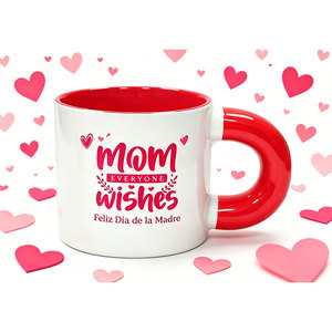 Tasse en céramique rose en forme de cœur « Meilleure maman de tous les temps », 15 oz, avec poignée bombée et impression « Te Amo Mama », cadeau pour la fête des mères - Product Image 2