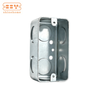 Boîte de jonction métallique 2x4 en acier galvanisé, boîte de sortie électrique profonde de 1-7/8 po, boîte de commutation NEC 3/4 à découpe, prise murale
