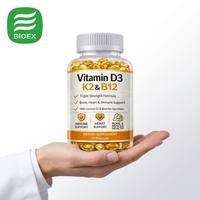 Cápsulas de Vitamina D3 K2 B12 MK7 1500mg al por Mayor, Personalizadas, para el Apoyo de la Salud Inmunológica, Cardíaca y Ósea, Marca Privada