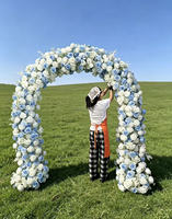 Dekorasi Bunga Arch Bentuk U Rustic untuk Pernikahan, Terbuat dari Mawar Sutra Hijau Berkualitas Tinggi, dengan Ukuran & Warna yang Dapat Disesuaikan
