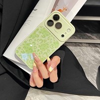 Étui de protection rétro de luxe à motif léopard pour 17/17 Pro Max 18 avec grande fenêtre de visualisation