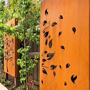 Classic Versatile Corten Steel Landscape <b>Screen</b> Panels Indoor/Outdoor Garden Metal Door <b>Decor</b> Room Dividers & <b>Screens</b> - Product Image 4