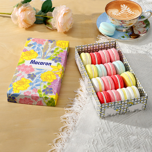 Caja de embalaje de macarrón de galletas de comida de regalo de lujo personalizada caja de macarrón de papel de embalaje de galletas dulces - Product Image 3