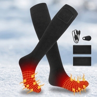 Chaussettes chauffantes de ski intelligentes à télécommande sans fil, certifiées sécurité, avec module RF rechargeable, fond tricoté Coolmax, thermiques pour l'hiver