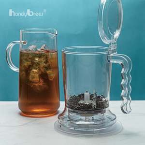 Wholesale Premium Clear Cylinder Body 800ml Eastman Tritan For Luxury Hotel Catering Smart Cold Brew <b>Tea</b> Maker Clever Dripper - Product Image 6