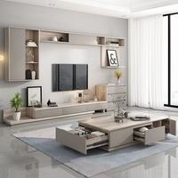Meubles de salon en vente flash, style nordique minimaliste, prix de gros, design rectangulaire, meuble TV et table basse