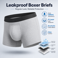 Sous-vêtements absorbants pour incontinence ODM 300 ml, respirants, 4 couches, anti-fuites, contrôle des odeurs, caleçons boxer, sous-vêtements pour incontinence