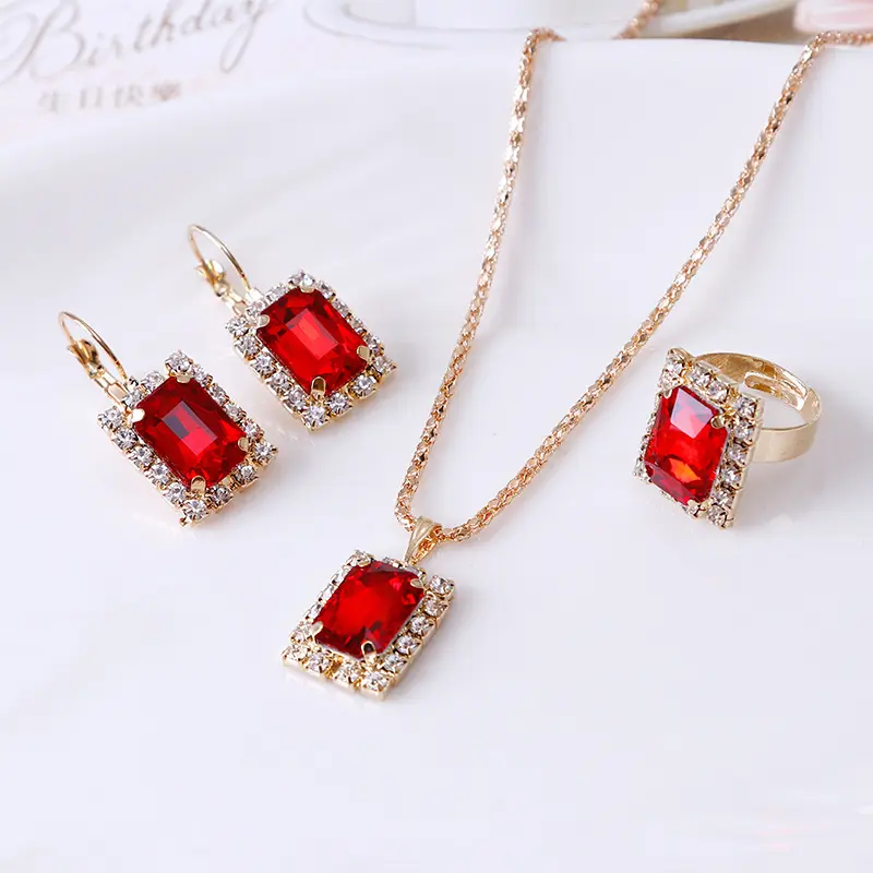 2022 Fashion Crystal Necklace Set Found Necklace Ring He earrings bracelet jewelry