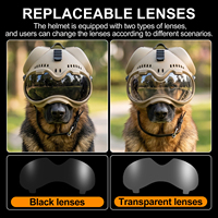 Casque tactique réglable pour petit chien KD-H-01, style moto, avec ouverture pour les oreilles, pour accessoires de chasse
